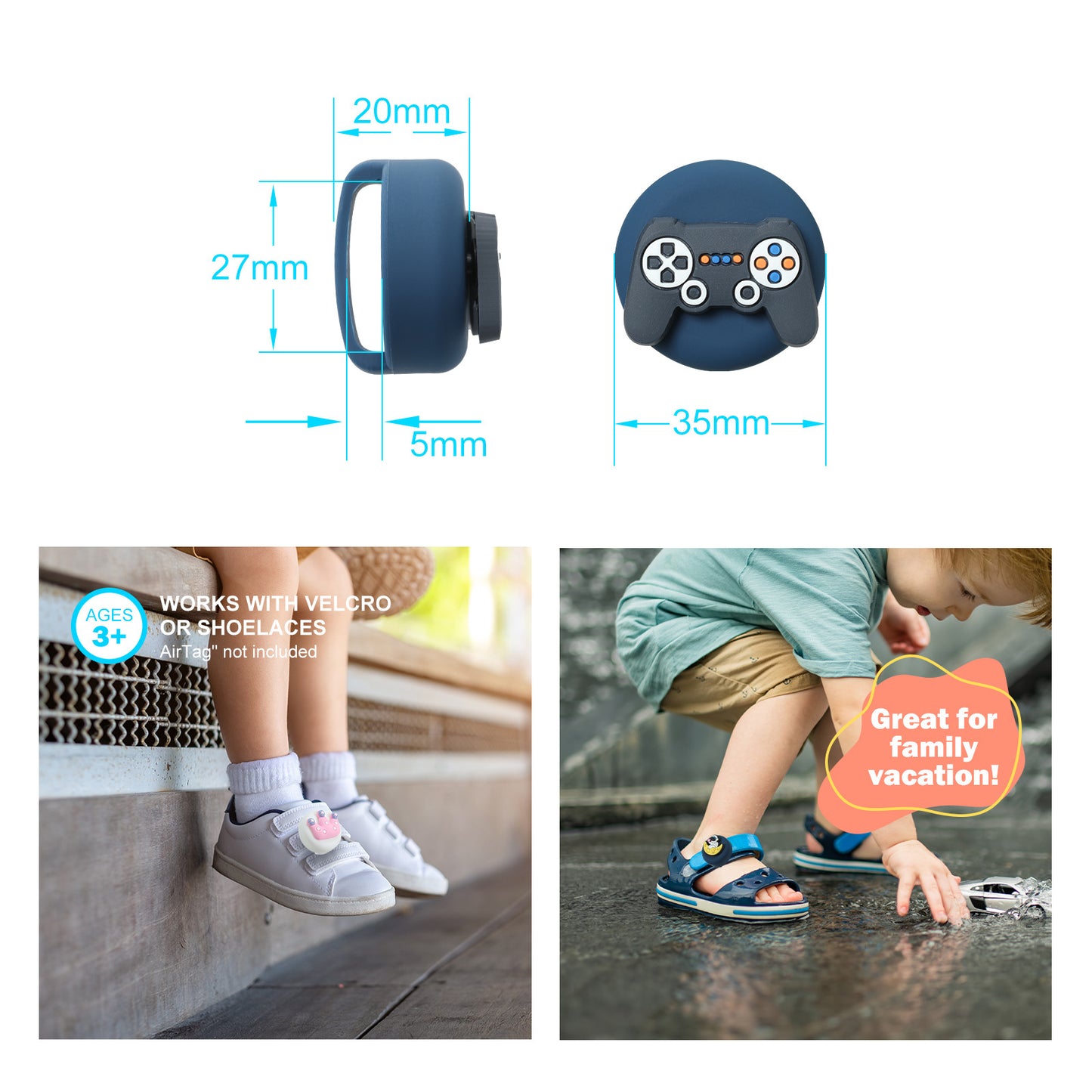 Safe Step Shoe Keeper — Fits Apple AirTag for Easy Kid Tracking