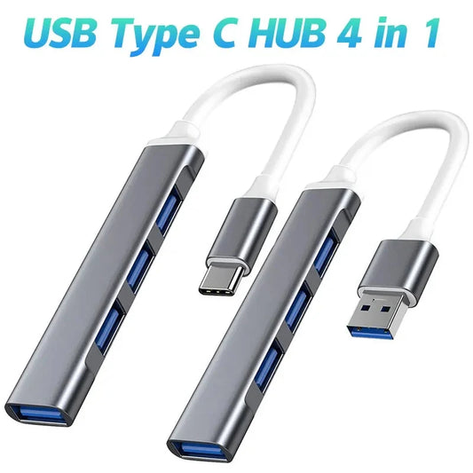 4 Ports USB Hub 3.0 Extender Type C to USB 3.0 Splitter For PC Laptops Accessories OTG Multi Docking Station For Macbook Air Pro