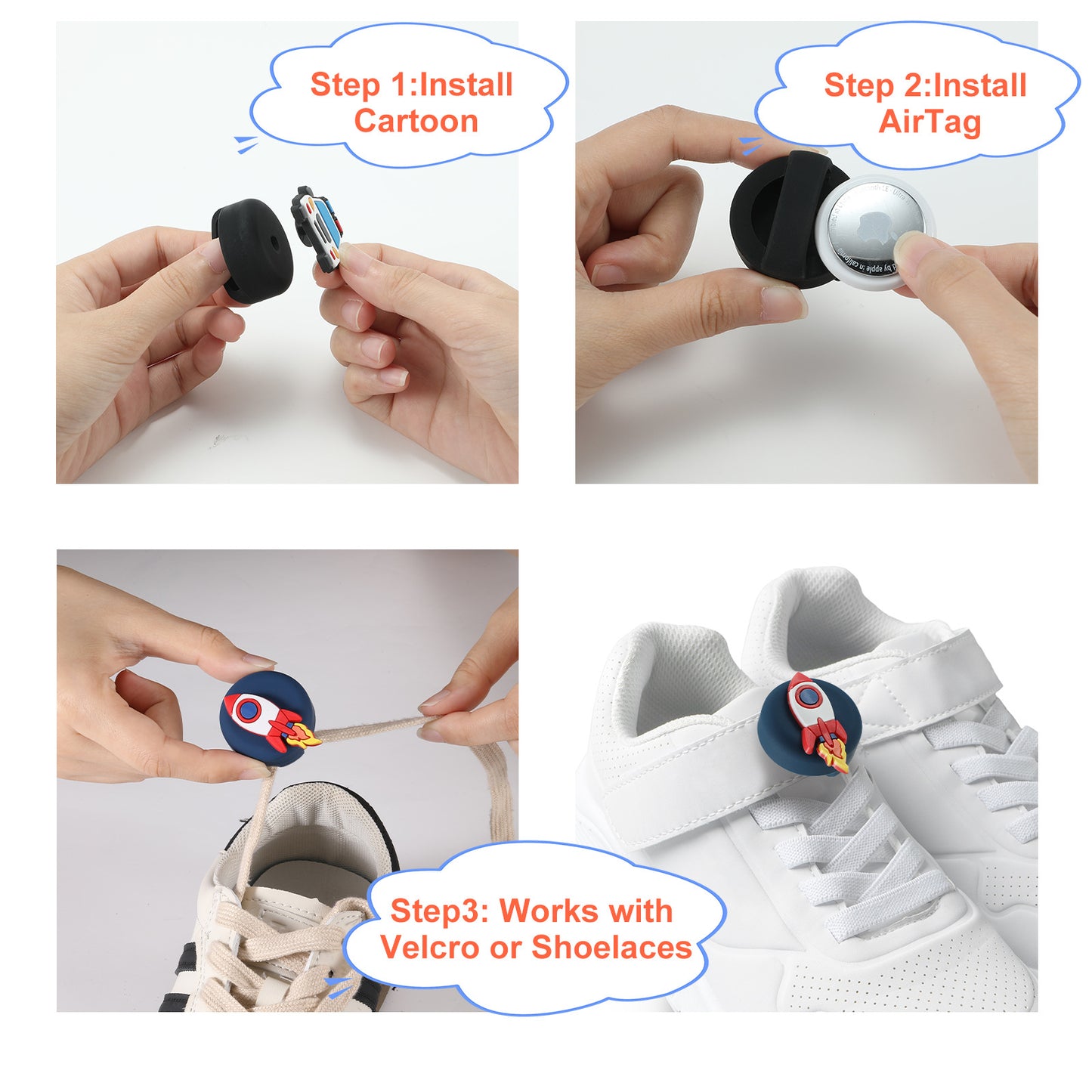 Safe Step Shoe Keeper — Fits Apple AirTag for Easy Kid Tracking